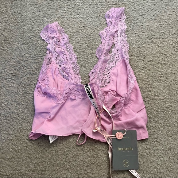 NWT house of cb lorena pink floaty cropped top small in pink - Picture 7 of 8